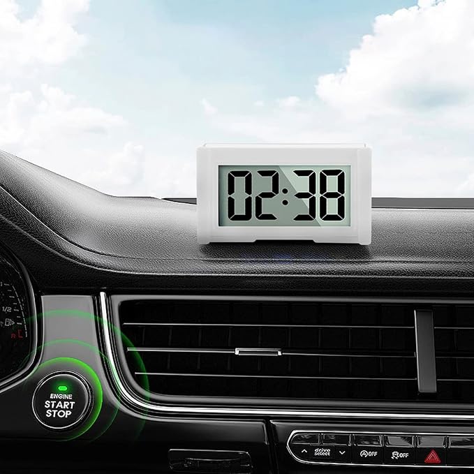 YOUNGFLY 2PCS Small Digital Clock, Vehicle Adhesive Clock