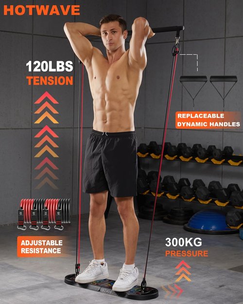HOTWAVE Push Up Board - Portable 20-in-1 Fitness Equipment for Home Gym | Strength Training for Men & Women