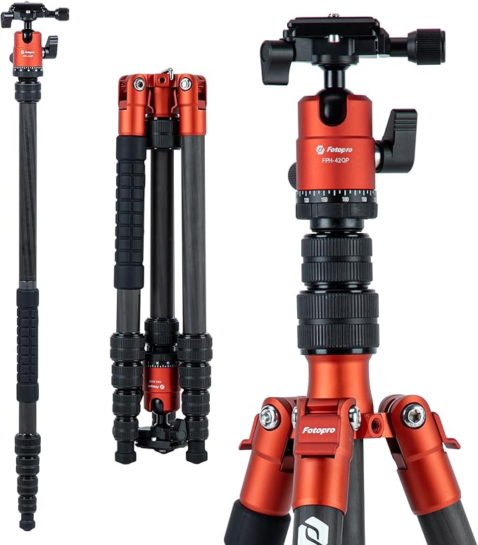 Fotopro 60inch Carbon Fiber Tripod Compact Camera Tripod