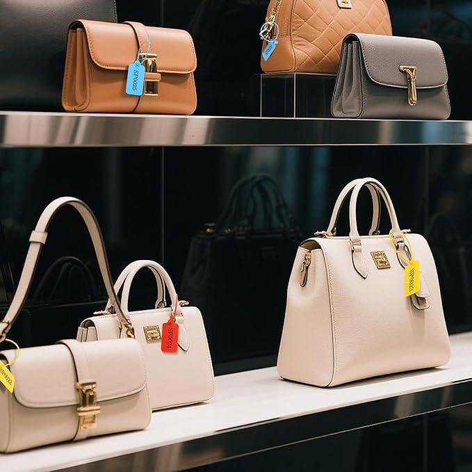 50pcs Luggage Tags Plastic Seals Shipping Label Logistics Sign Tie Bag Tag, Sealing Storage Multi Purpose Name ID Tag with Marker for Suitcases, Backpack, Schoolbag, Car Key (Yellow)