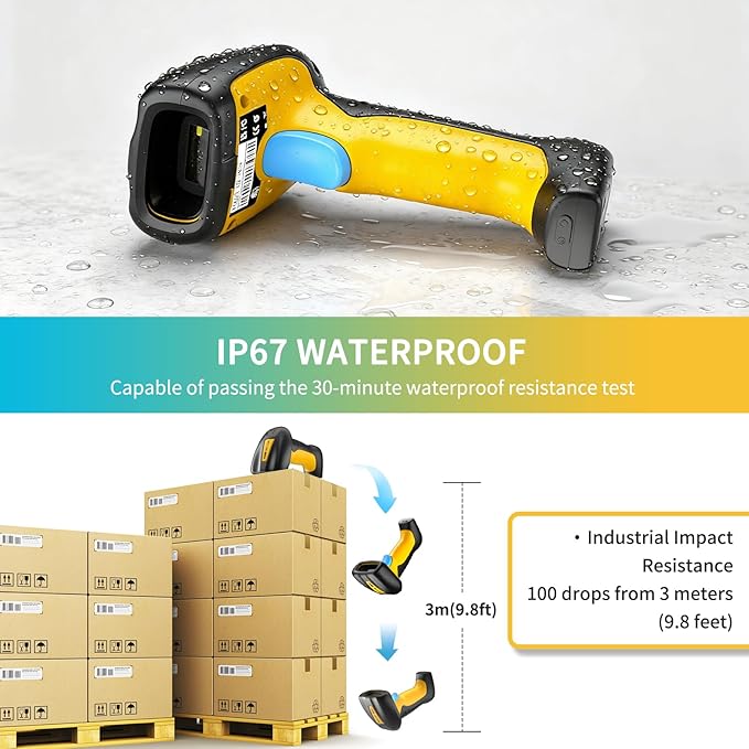 NETUM Upgraded QR Industrial Bluetooth Barcode Scanner