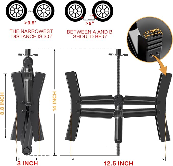 Camper Wheel Chock Stabilizer 2 Sets, Double Speed Heavy Duty Truck RV Tire Scissor Locking X Chock, Camper Accessories for Travel Trailers Tire Chalks, Anti Rust Coating, Fit for 3.5” to 12”