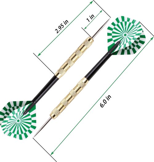 MaxMau Steel Tip Darts Set - Professional Metal Darts for Dartboard | 18 Pieces Included