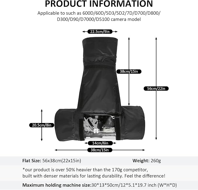 Professional Waterproof Camera Rain Cover, Universal DSLR Camera Protector