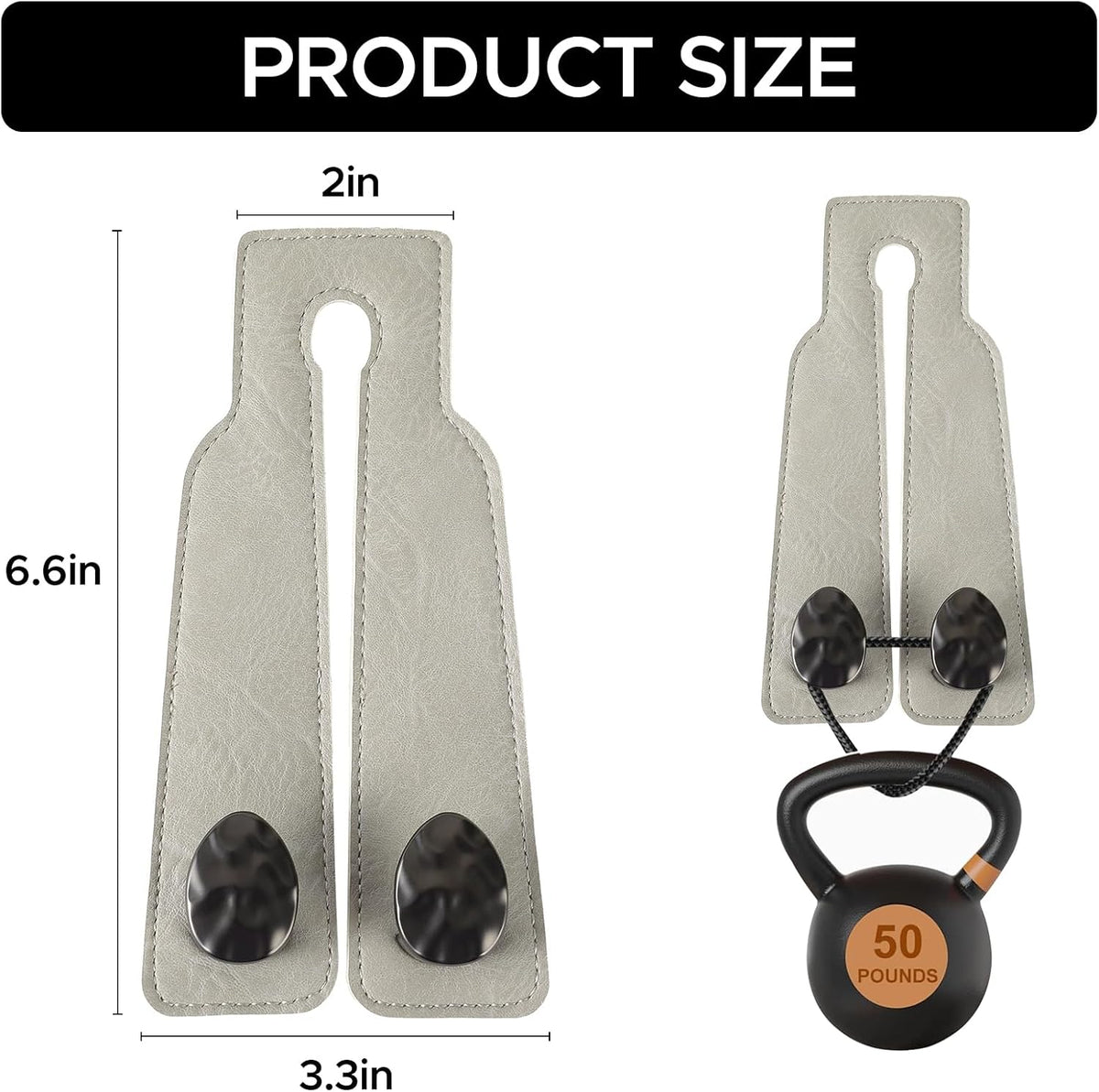 Leather Car Purse Hook for Headrest, 4 Pack, Grey-Black