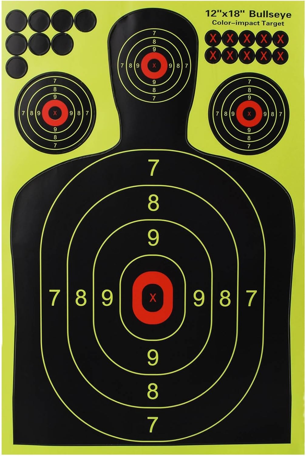 Silhouette Splatter Targets by [Brand Name] - 12x18 Inch for Easy Shot Visibility | 10 Pack for BB Guns & Airguns