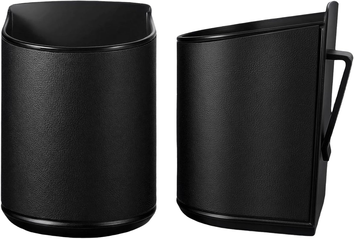 Car Door Cup Holder Sag-Free, Rigid Clip-On Extra Cup Holder for Car Backseat & Headrest, Fits 12-30oz Tumblers, Leather-Wrapped Car Cup Organizer for Sedans & EVs