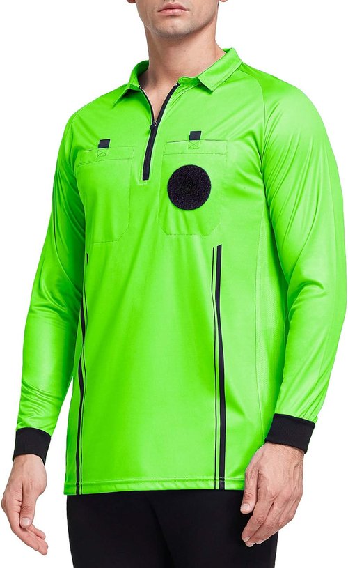 FitsT4 Pro Soccer Referee Jersey - Men's Long Sleeve Referee Shirt for Ultimate Comfort