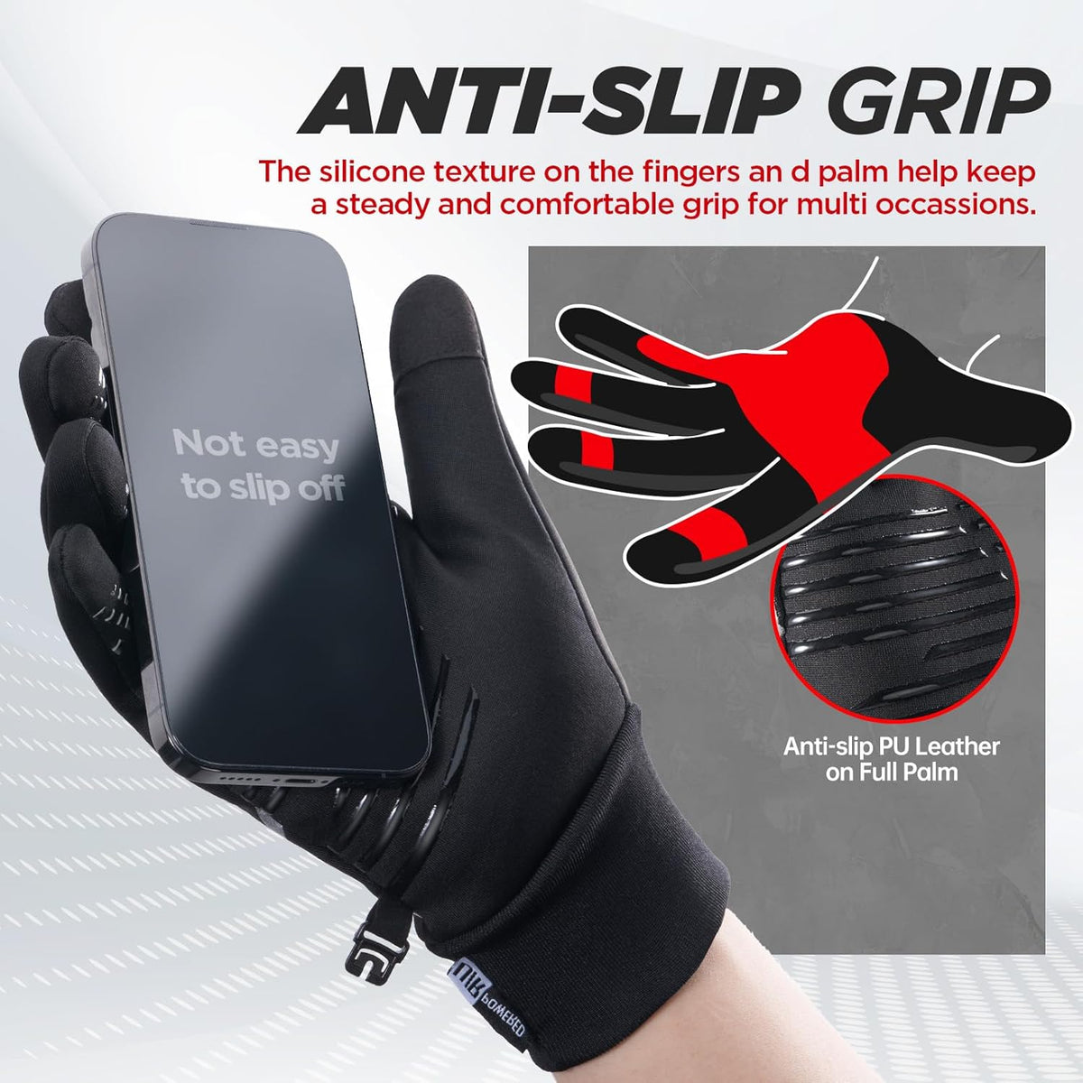 RUIXUE Winter Gloves - Warm Thermal Touchscreen, Windproof & Non-Slip Design for Men & Women
