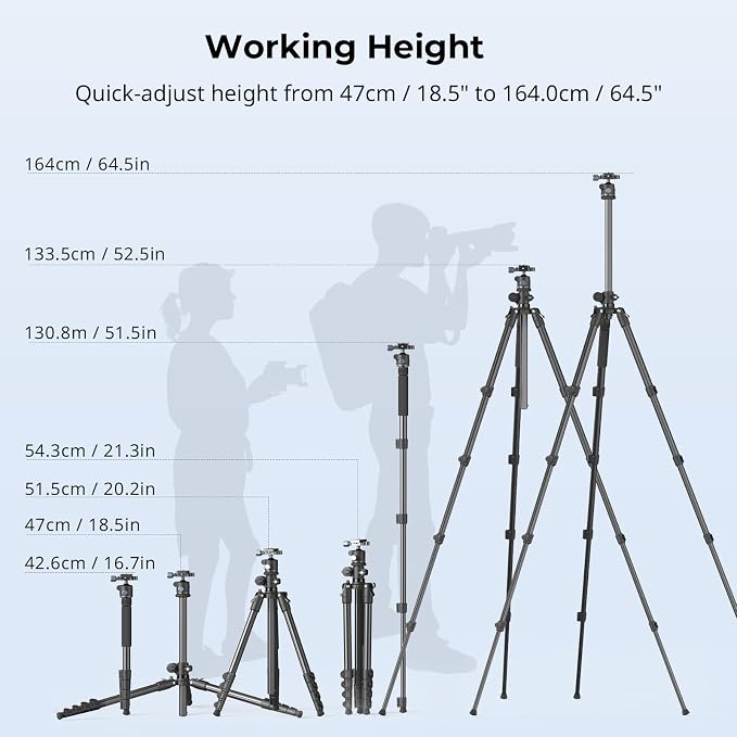 SmallRig CT25 64.5"/164cm Horizontal Overhead Tripod