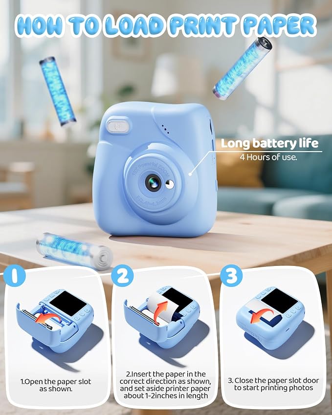 Kids Camera Instant Print, 1080P HD Kids Instant Camera