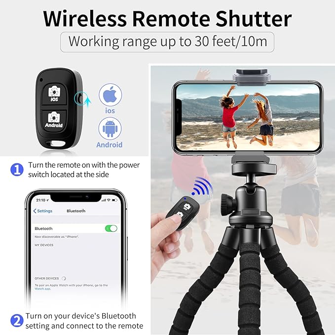 Aureday Phone Tripod, Flexible Tripod