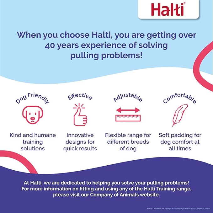 Halti Headcollar - Stop Your Dog Pulling on The Leash. Adjustable, Reflective and Lightweight, with Padded Nose Band. Dog Training Anti-Pull Collar for Medium Dogs (Size 3, Cobalt Blue)