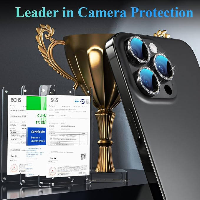 YWXTW Designed for iPhone 16 Pro/iPhone 16 Pro Max Camera Lens Protector Bling