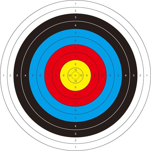 Bullseye Archery | 20 Sheets Standard Shooting Targets - 10 Rings for Hunting & Training (43cm/60cm/83cm)