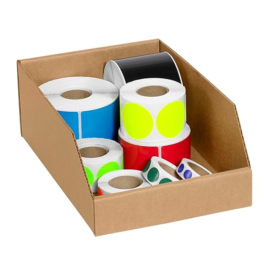 BOX USA BBINBWZ818K Open Top Bin Boxes, 8" x 18" x 4 1/2", Kraft (Pack of 50)