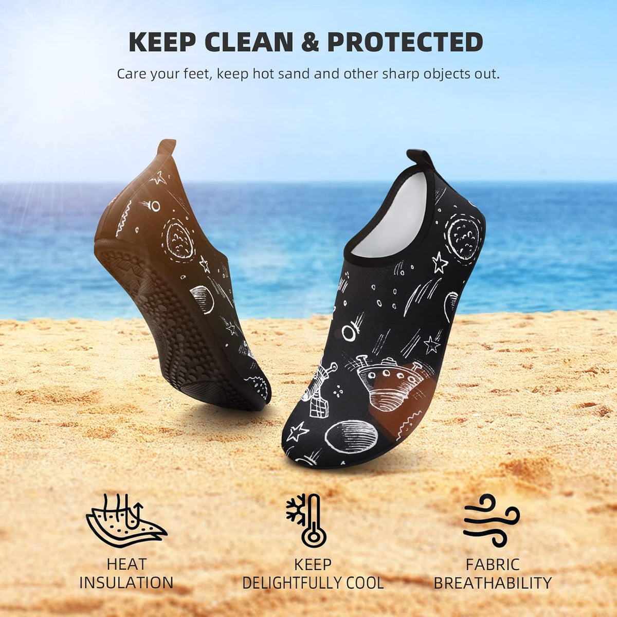 Skiennix Water Shoes - Quick-Dry Aqua Socks for Men & Women | Ideal for Beach, Pool, & Yoga