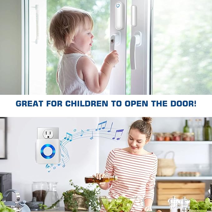 Caregiver Pager Door Alarms for Dementia Patients/Kids Safety/Home Security