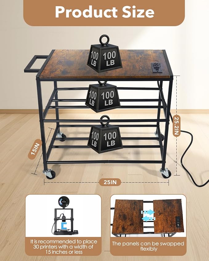 3D Printer Stand with Filaments Storage-Small 3D Printer Table