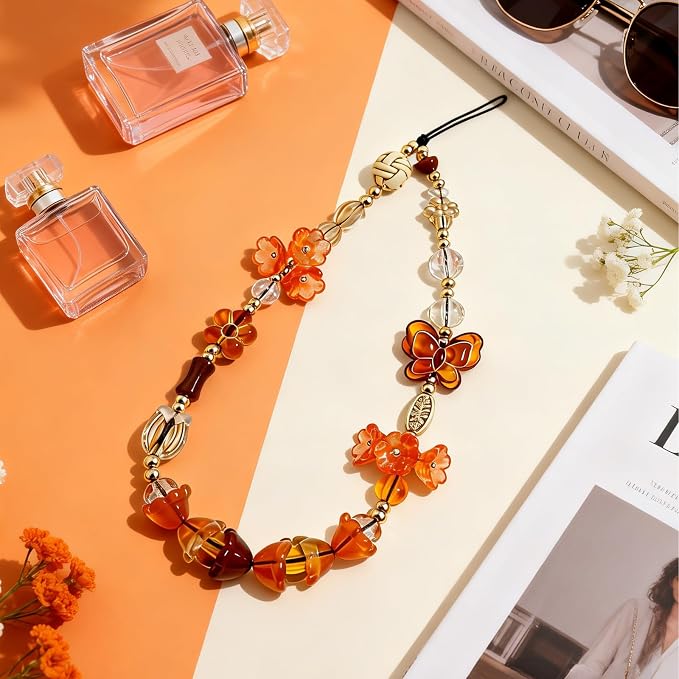 Cute Beaded Camera Wrist Strap for Phone, Digital Camera Charm Lanyard