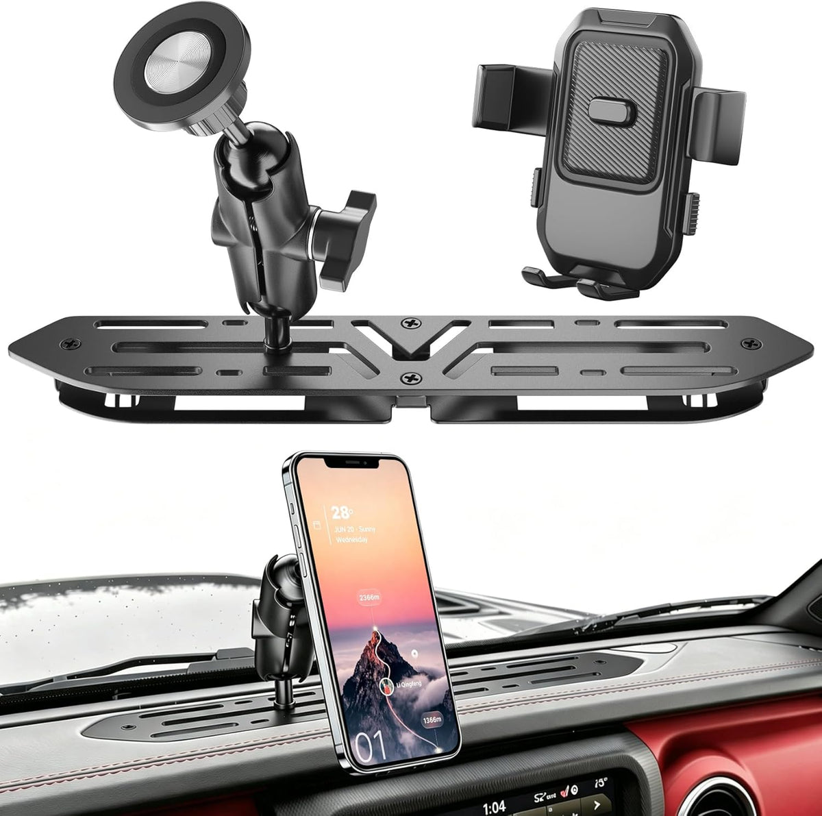 Phone Holder for Jeep Wrangler JL 2018-2023 & Gladiator JT 2020-2023
