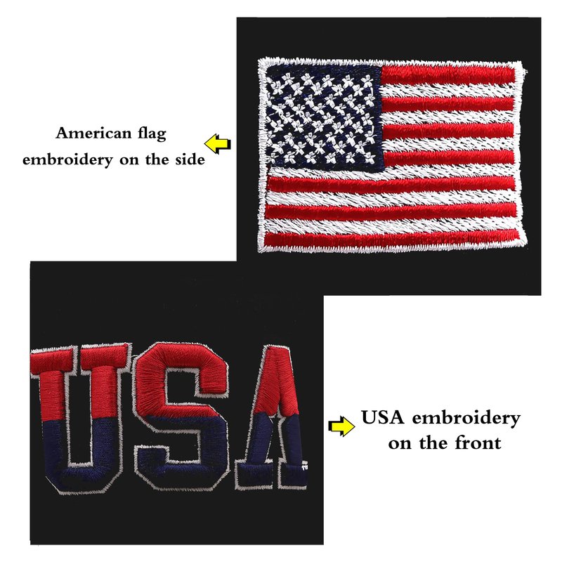 USA Snapback Hats for Men Women American Flag Baseball Cap Adjustable Cotton Embroidered Flat Brim Hat Patriotic Dad Hat Trucker Cap White