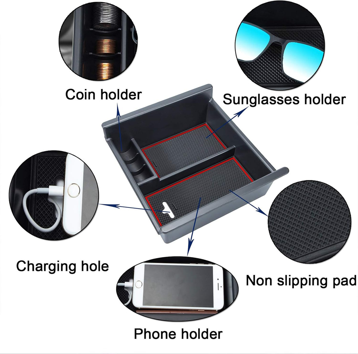 JKCOVER Organizer Tray For Toyota 4Runner 2010-2024/Kia Telluride 2020-2025