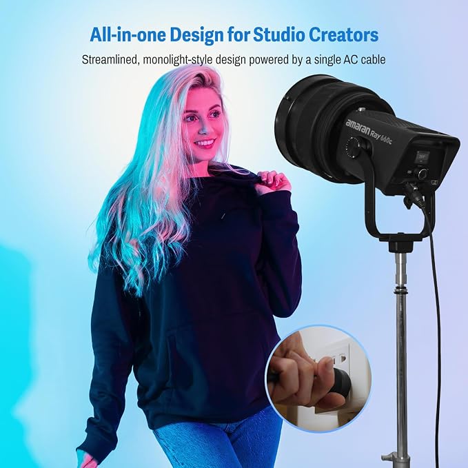 amaran Ray 660c RGB LED Video Light 660W APP/DMX Control 12 Effects, 000K