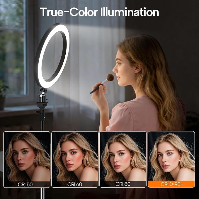 EMART 10" Ring Light with 55" Extendable Tripod Stands and Phone Holder