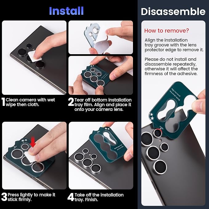 Tensea (3+2PCS Compatible with Samsung Galaxy S25 Ultra Camera Lens Protector
