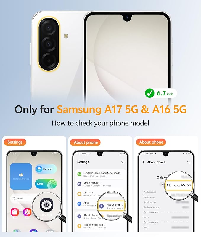FNTCASE for Galaxy A17/A16 5G Phone Case: for Samsung A17 Cases Matte