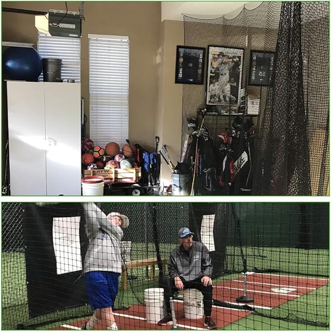 Baseball Softball Backstop Nets, Heavy Duty Sports Netting Barrier #18 Nylon Baseball Netting 10'x20'/10'x30'(Net Only)