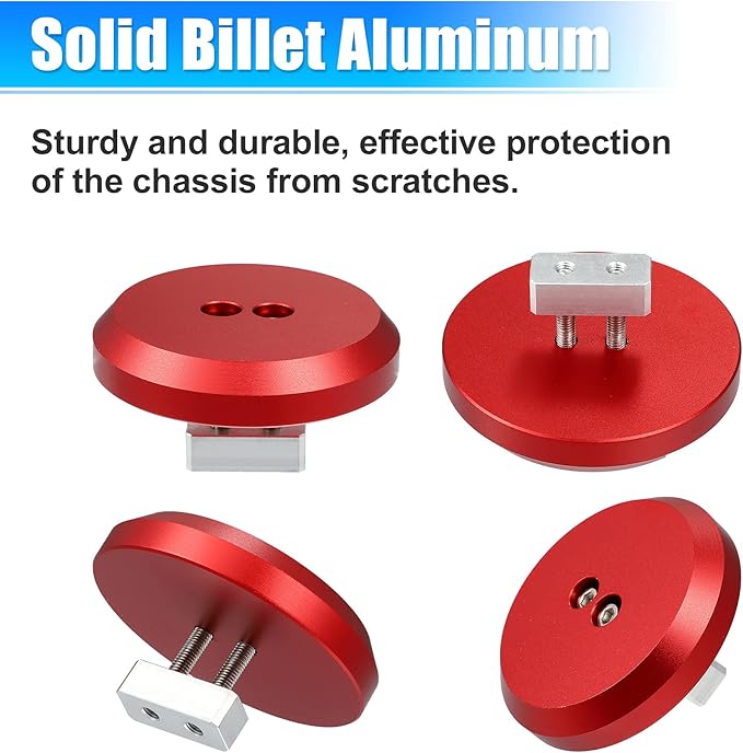 X AUTOHAUX 4 Pcs Aluminum Jack Pads Jack Pucks for Chevrolet Corvette C5 C6 C7 C8 Z06 ZR1 1997-2021 Jacking Lift Pad Jack Lift Point Pad Adapter Red