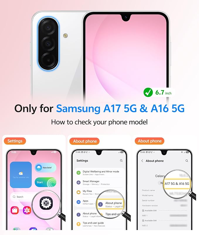 FNTCASE for Galaxy A17/A16 5G Phone Case: for Samsung A17 Cases Matte