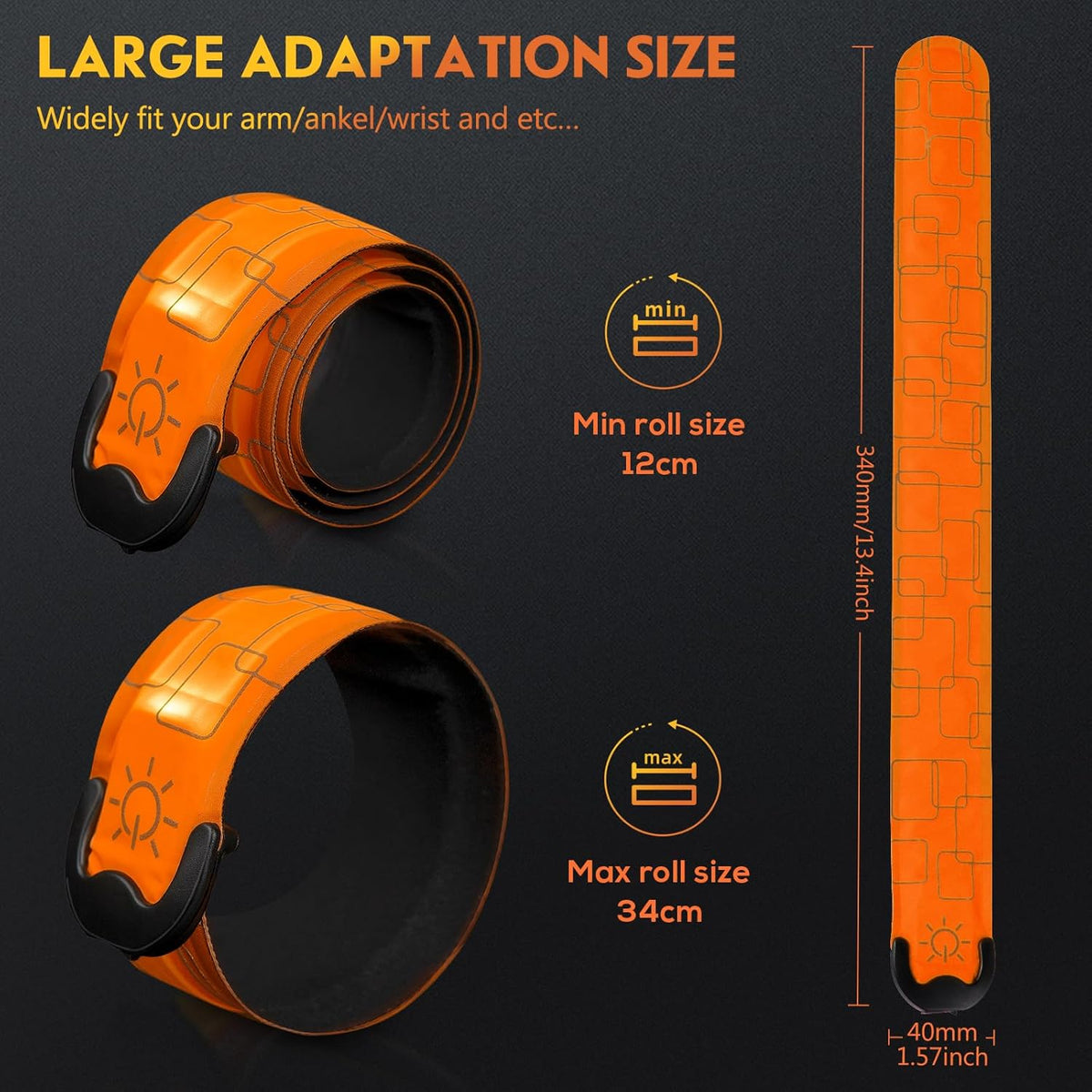 Simket LED Armband - Rechargeable Running Lights for High Visibility | 2-Pack Adjustable Arm Bands for Men, Women & Kids