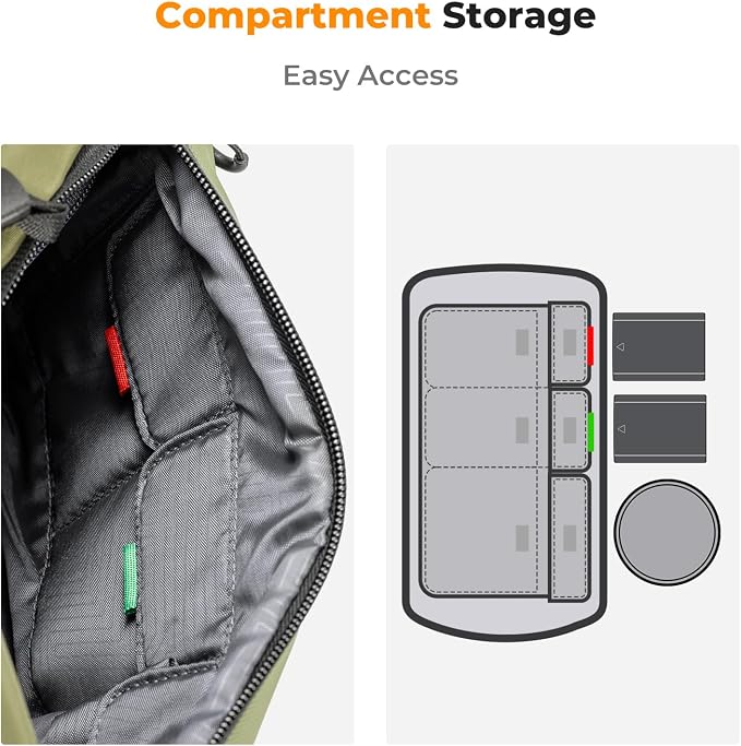 K&F CONCEPT Camera Sling Bag Crossbody Bag Waterproof Camera Shoulder Backpack