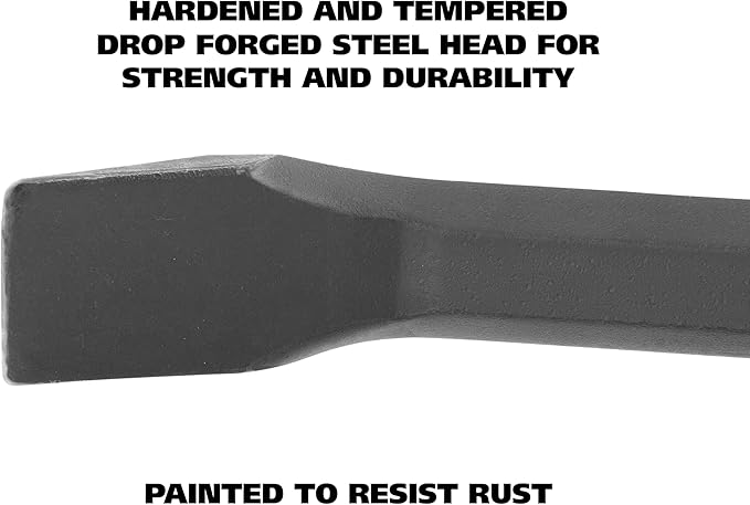 GreatNeck WR36 Pry Bar 36", Drop Forged Steel Wrecking Bar, Rust-Resistant Crowbar, Demolition Bar for Prying, Nail Pulling, Demolition Tool
