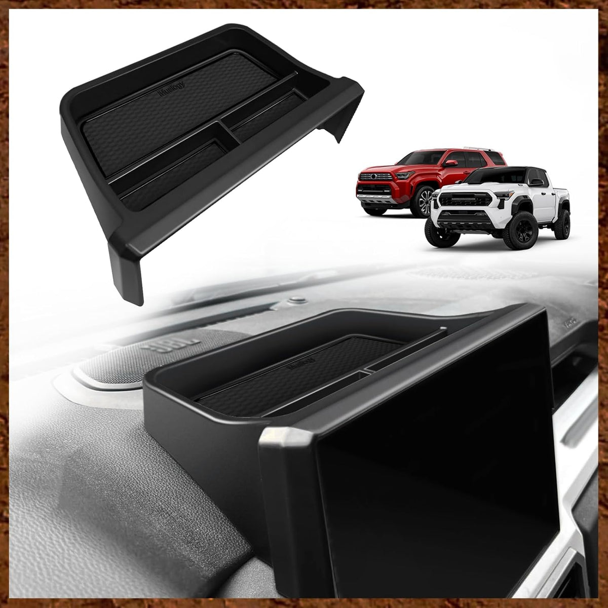 Muslogy Dashboard Organizer for 2024-2026 Tacoma/2025+ 4Runner 14-in, Black