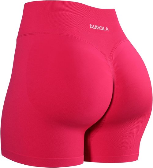 AUROLA Workout Shorts for Women - No Roll-Up, Squat Proof, Scrunch Seamless Compression | 2.5-6.5 Sizes