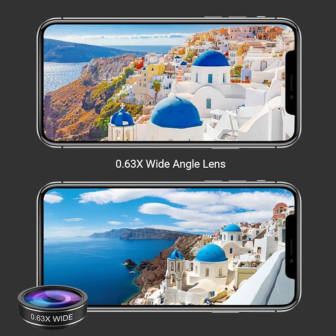 MIAO LAB 5 in 1 Phone Camera Lens Kit -0.63X Wide Angle Lens & 15X Macro