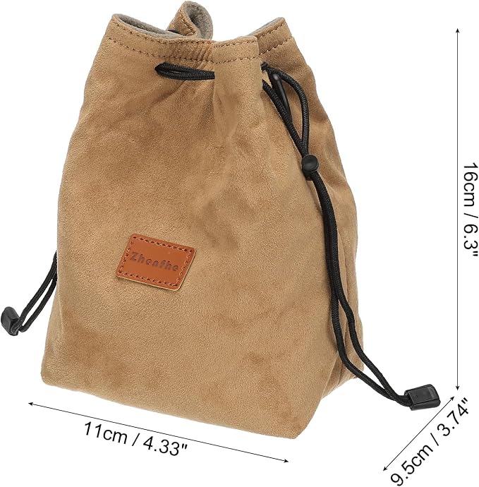 Patikil S Size Drawstring Lens Case Flannel Camera Handbag