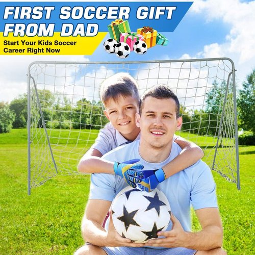 Jalunth Goalkeeper Soccer Gloves - Youth Anti-Slip Latex Palm for Boys & Girls | Soft PU Back