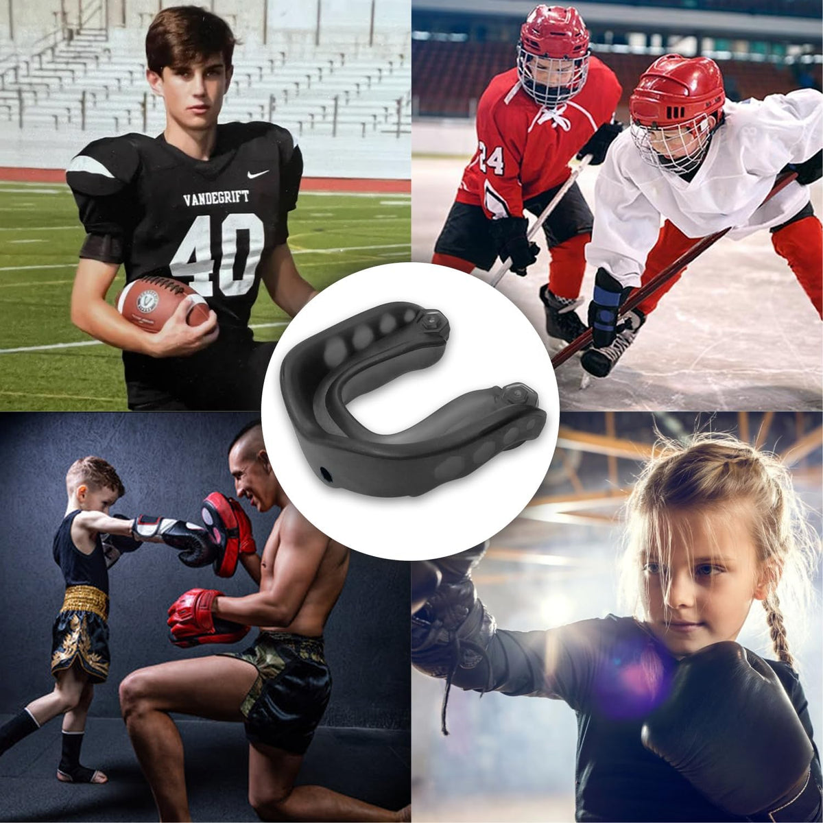 Skiennix Sports Mouth Guard - 2 Pack for Kids | Includes Strap & Box for Football, Basketball, MMA
