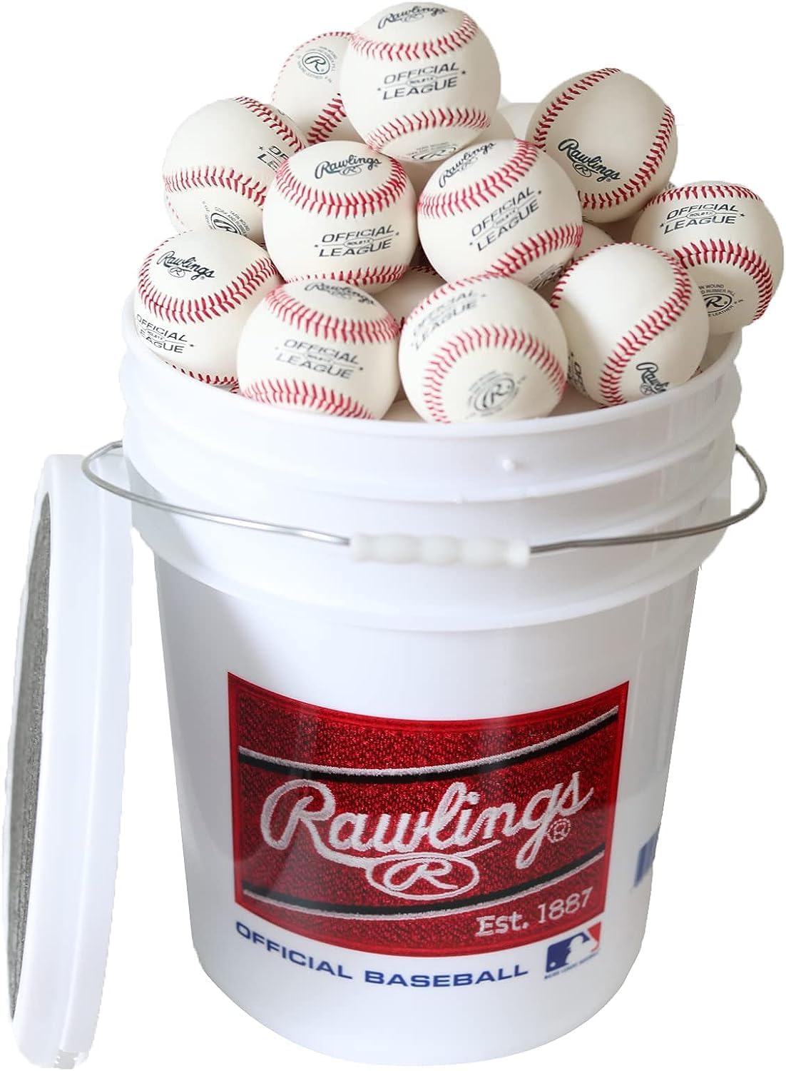 Rawlings Practice Baseballs - Bucket of 24 Youth/14U Official League Balls | ROLB1X