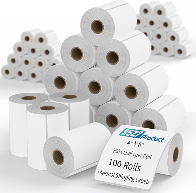 9527 Product 4x6 Blank Direct Thermal Shipping Labels