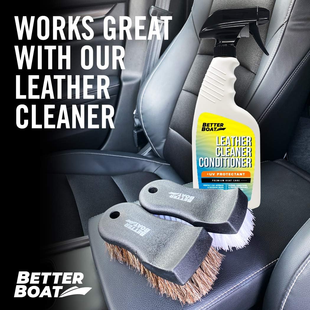 Upholstery Brush Set, Carpet and Car Cleaning Brushes, Horsehair Detailing Brush for Upholstery Cleaner, Leather, Interior, Boat, Couch, and Sofa Cleaning