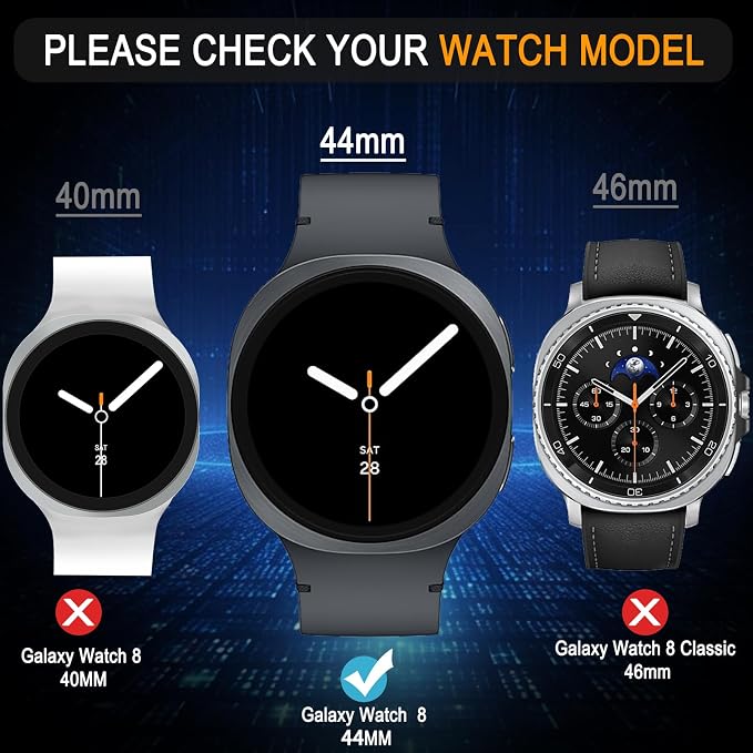 SiHPuoy 4 Pack for Samsung Galaxy Watch 8 Screen Protector 44mm Tempered Glass