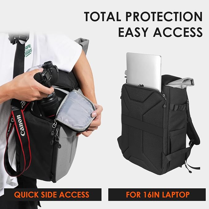 TARION Rolltop Camera Backpack