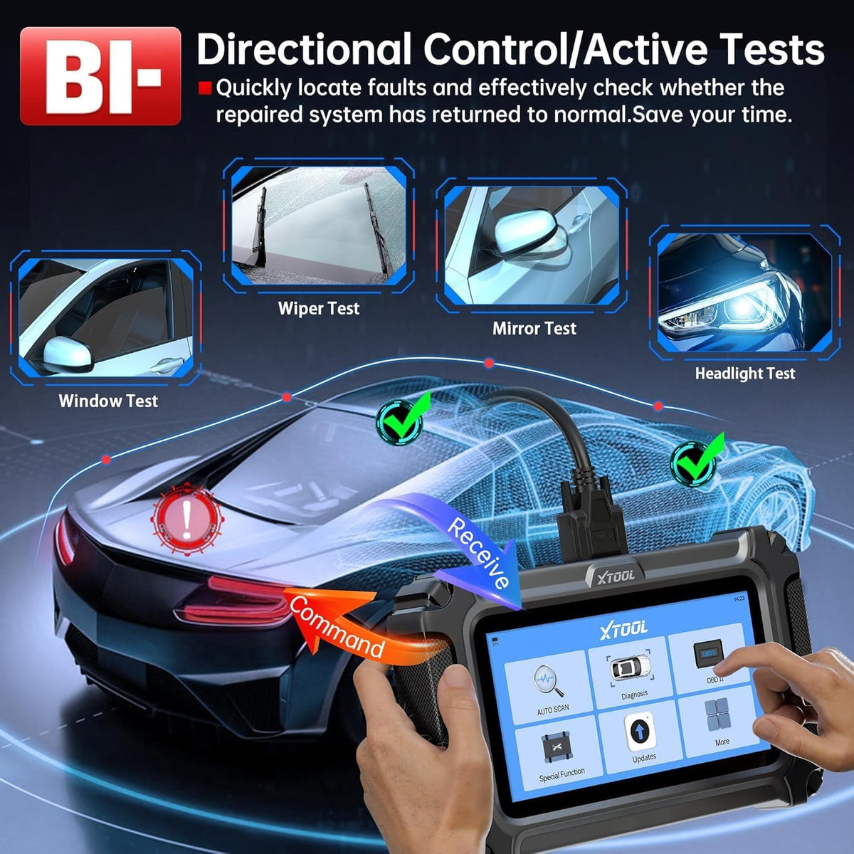 XTOOL IP500 for GM OBD2 Scanner, Bidirectional Scan Tool with Full Systems Diagnostic for Buick/Chevy/Cadillac/GMC, Diagnostic Scanner with All Services-Oil/ABS Bleed/Crank Relearn, Lifetime Update