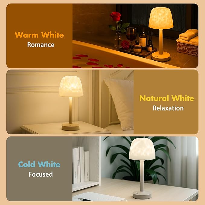 Waterproof Shower Lamp for Inside Shower, Rechargeable Bathroom Lamp with Remote & Touch Control, Cordless Shower Light with 16 Color Changeable, LED Ocean Wave Projector Light for Bathroom/Bathtub